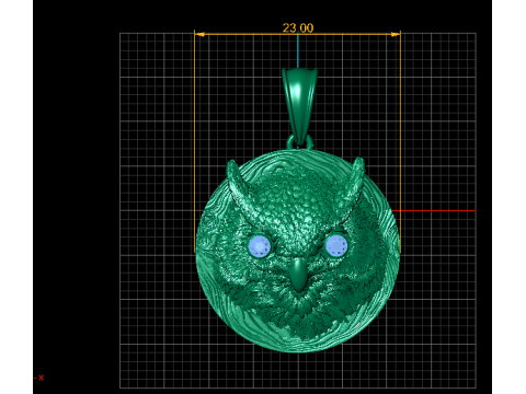 Majestic Owl Medallion Pendant 3D Print Model