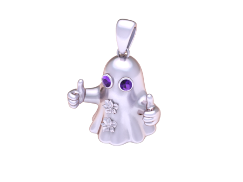 竖起大拇指幽灵吊坠 3D 打印模型