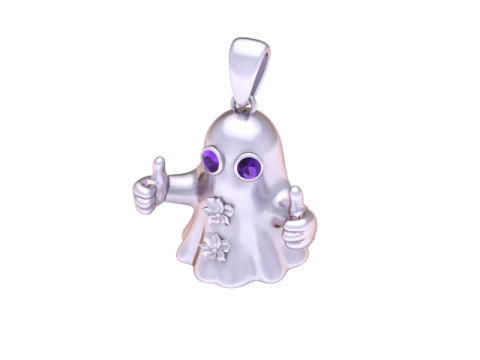 Thumbs-Up Ghost Pendant 3D Print Model
