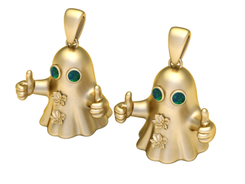 竖起大拇指幽灵吊坠 3D 打印模型