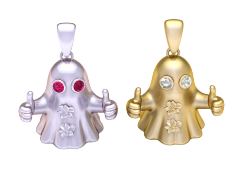 竖起大拇指幽灵吊坠 3D 打印模型