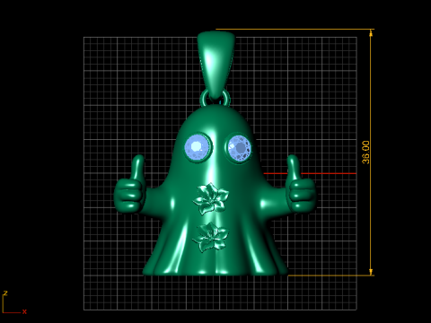 竖起大拇指幽灵吊坠 3D 打印模型