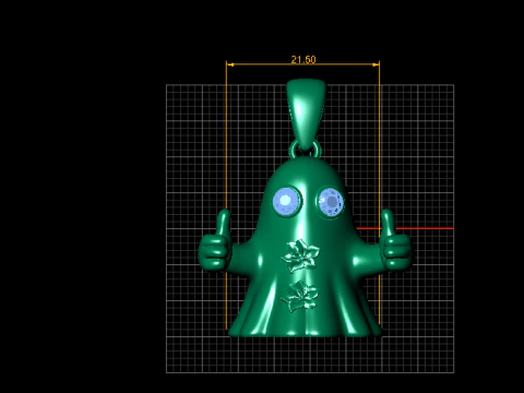 Thumbs-Up Ghost Pendant 3D Print Model