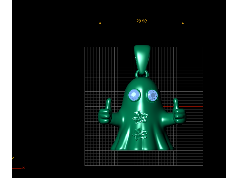 竖起大拇指幽灵吊坠 3D 打印模型