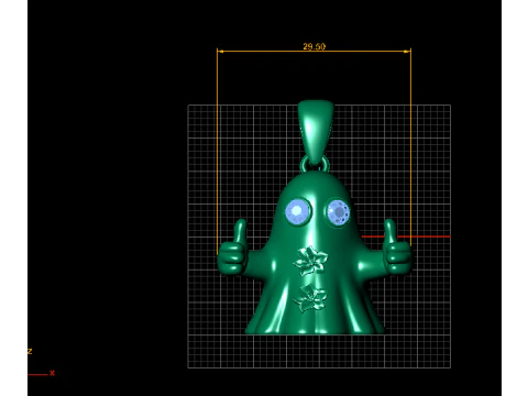 Thumbs-Up Ghost Pendant 3D Print Model