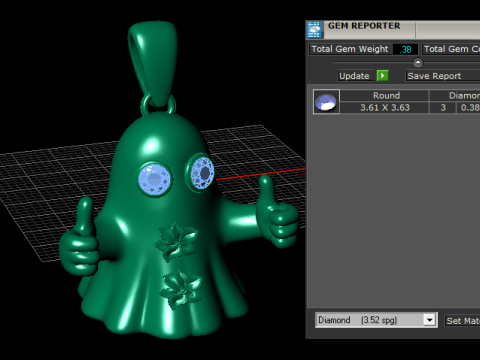 竖起大拇指幽灵吊坠 3D 打印模型