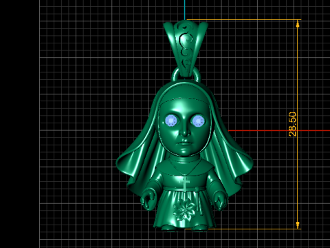 Ciondolo con personaggio del Santo Guardiano Modello di stampa 3D