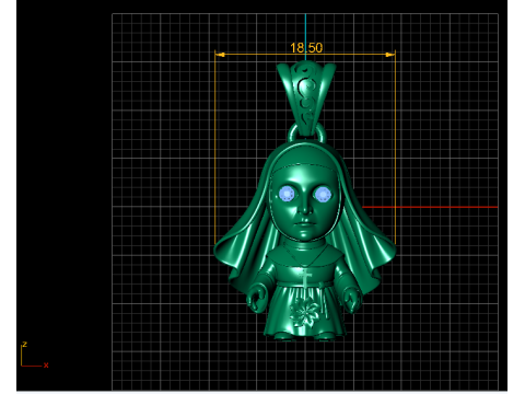Ciondolo con personaggio del Santo Guardiano Modello di stampa 3D