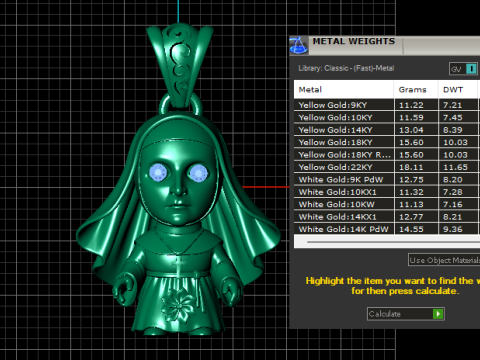 Ciondolo con personaggio del Santo Guardiano Modello di stampa 3D