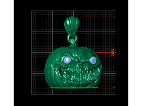 Nightmare Pumpkin Pendant 3D Printable Model 3D Print Model
