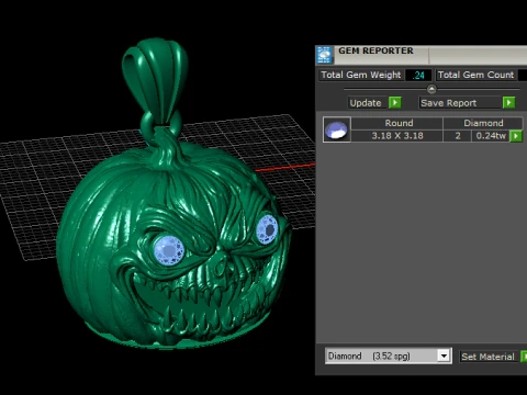 Nightmare Pumpkin Pendant 3D Printable Model 3D Print Model