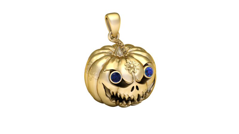 Modelo imprimible en 3D con colgante de bestia calabaza encantada Modelo de impresión 3D .c4d .max .obj .3ds .fbx .stl .blend 