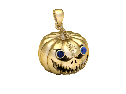 Modello stampabile 3D con ciondolo bestia zucca incantata Modello di stampa 3D