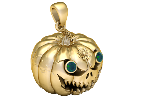 Modelo imprimible en 3D con colgante de bestia calabaza encantada Modelo de impresión 3D