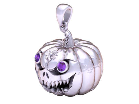 Modelo imprimible en 3D con colgante de bestia calabaza encantada Modelo de impresión 3D