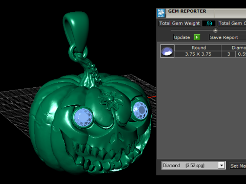 Modelo imprimible en 3D con colgante de bestia calabaza encantada Modelo de impresión 3D