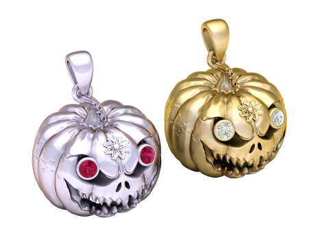 Modelo imprimible en 3D con colgante de bestia calabaza encantada Modelo de impresión 3D