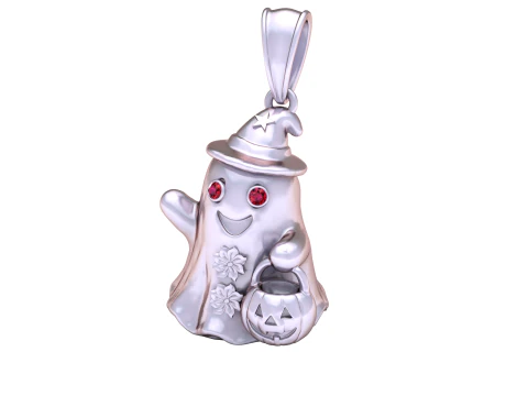 Trick-or-Treat Ghost Pendant 3D Printable Model 3D Print Model