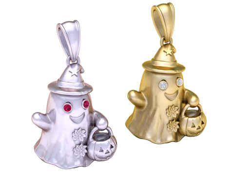 Wisiorek z duchem „Cukierek albo psikus” Model do druku 3D Model do druku 3D