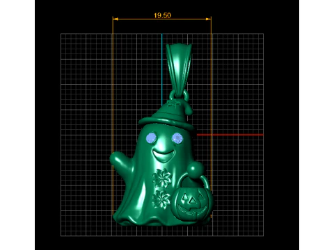 Trick-or-Treat Ghost Pendant 3D Printable Model 3D Print Model