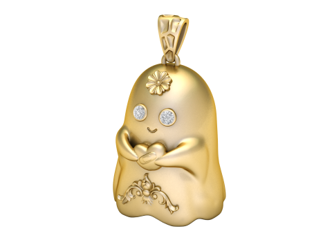 स्वीट हार्ट घोस्ट पेंडेंट 3डी प्रिंट करने योग्य मॉडल 3D प्रिंट मॉडल