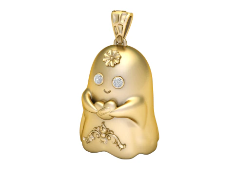 Sweet Heart Ghost Pendant 3D Printable Model 3D Print Model