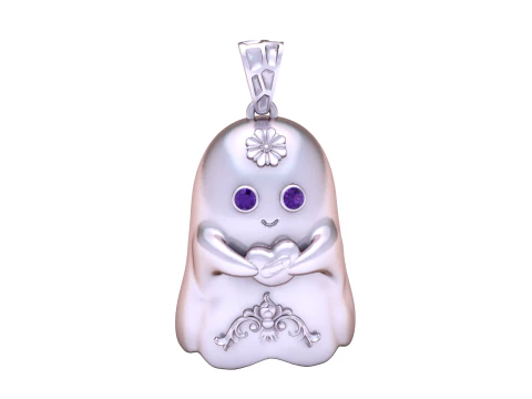 Sweet Heart Ghost Pendant 3D Printable Model 3D Print Model