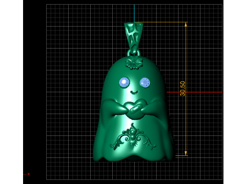 स्वीट हार्ट घोस्ट पेंडेंट 3डी प्रिंट करने योग्य मॉडल 3D प्रिंट मॉडल