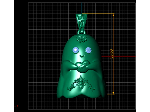 Sweet Heart Ghost Pendant 3D Printable Model 3D Print Model