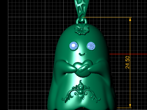 स्वीट हार्ट घोस्ट पेंडेंट 3डी प्रिंट करने योग्य मॉडल 3D प्रिंट मॉडल
