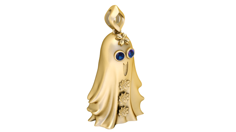 Blooming Ghost Charm Pendant 3D Printable Model 3D Print Model .c4d .max .obj .3ds .fbx .stl .blend