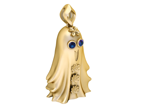Blooming Ghost Charm Pendant 3D Printable Model 3D Print Model