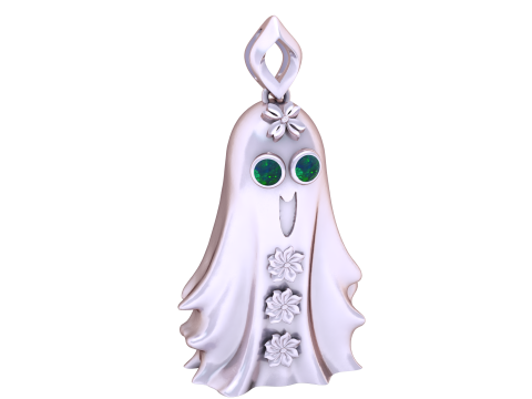 Blooming Ghost Charm Pendant 3D Printable Model 3D Print Model