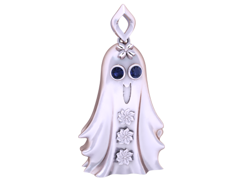Blooming Ghost Charm Pendant 3D Printable Model 3D Print Model