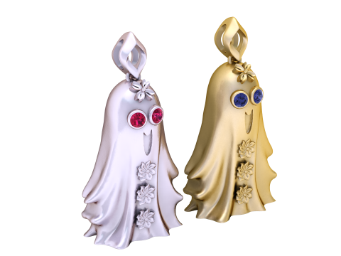 Blooming Ghost Charm Pendant 3D Printable Model 3D Print Model