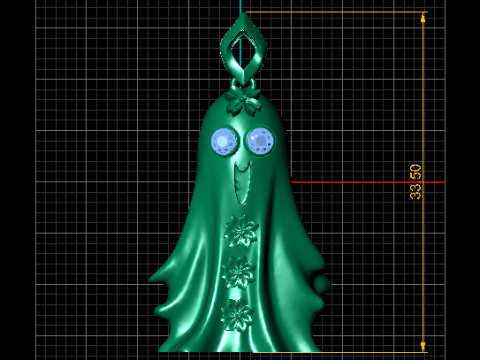 Blooming Ghost Charm Pendant 3D Printable Model 3D Print Model