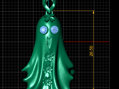 Blooming Ghost Charm Pendant 3D Printable Model 3D Print Model