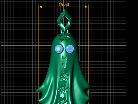 Blooming Ghost Charm Pendant 3D Printable Model 3D Print Model