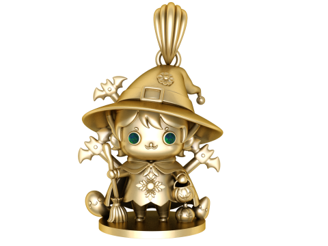 小女巫魅力吊坠 3D 打印模型 3D 打印模型