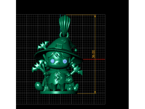 Little Witch Charm Pendant 3D Printable Model 3D Print Model