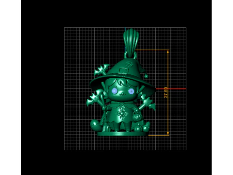 Little Witch Charm Pendant 3D Printable Model 3D Print Model