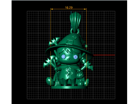 Little Witch Charm Pendant 3D Printable Model 3D Print Model