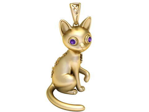 Pendentif Kitty enchanté Modèle imprimable en 3D Modèles 3D en vedette