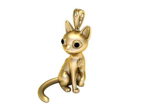 Büyülü Kitty Kolye 3D Yazdırılabilir Model 3D Baskı Modeli