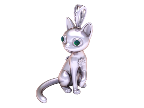 Büyülü Kitty Kolye 3D Yazdırılabilir Model 3D Baskı Modeli
