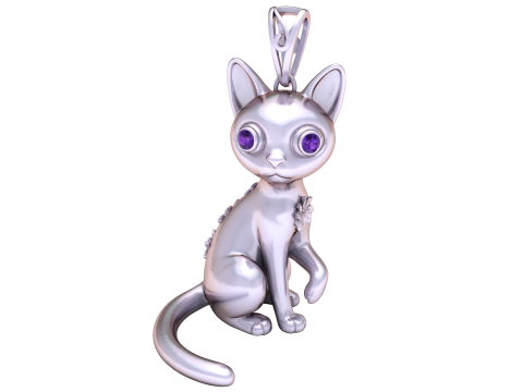 Büyülü Kitty Kolye 3D Yazdırılabilir Model 3D Baskı Modeli