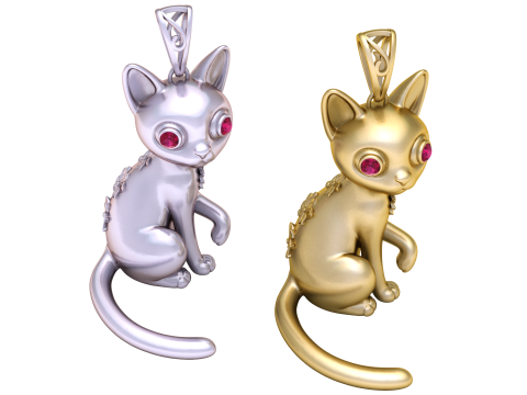 Büyülü Kitty Kolye 3D Yazdırılabilir Model 3D Baskı Modeli