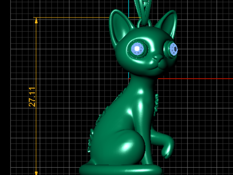 Büyülü Kitty Kolye 3D Yazdırılabilir Model 3D Baskı Modeli