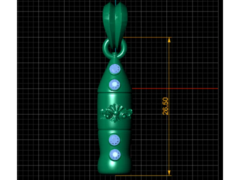 Royal Gem Charm Pendant 3D Printable Model 3D Print Model