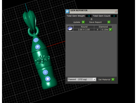 Royal Gem Charm Pendant 3D Printable Model 3D Print Model